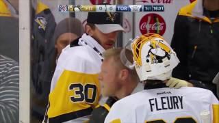 Marc-Andre Fleury takes skate to the neck 12172016