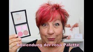 Anwendung der rosa Lidschattenpalette Palette von makeupcoach