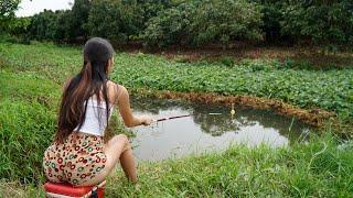 Girl Fishing  She was dragged into the lake by the Giant Fish