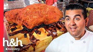 Bolo gigante para restaurante em forma de waffle com frango frito  Cake Boss  Discovery H&H Brasil