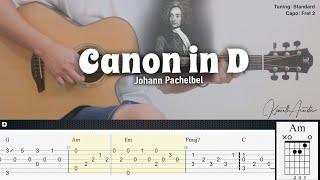 Canon in D - Johann Pachelbel  Fingerstyle Guitar  TAB + Chords + Lyrics