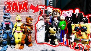 Animatronics VS HARDEST 3AM Horror Monster Army GTA 5 Mods FNAF RedHatter