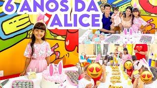 ANIVERSÁRIO DE 6 anos da Alice na escola - tema coelhinho 