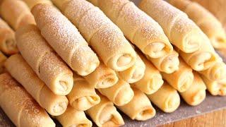 TUBES WITH STUFFING And THE FORM IS NOT NEEDED COOKIE TUBES WITH BOILED CONDENSED MILK