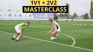 Real Madrid  INTENSE 1v1 2v2 Attacking & Defending Soccer Training  Small Sided Game