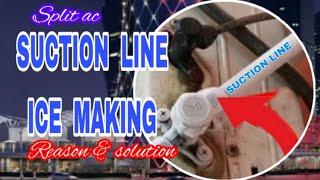 Split ac suction line making ice  reason &solution