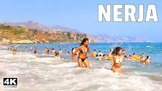 Beach Walk Spain ️ Nerja Beaches - Playa Carabeillo 4K Axarquia Costa Del Sol