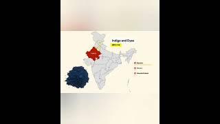 Indigo and dyes production in India map