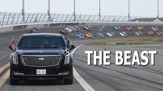 President Trump paces the Daytona 500 in The Beast