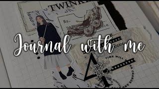 Journal with me  ft. @AtelierNEORAH monochrome theme aesthetic journaling  creative journaling