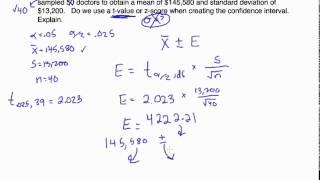 Confidence Intervals Example when the Population Standard Deviation is Unknown