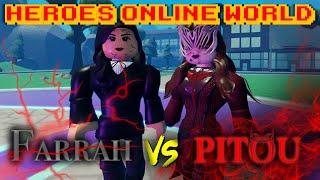 1V1 IN PRIVATE SERVER WITH FLOP FARRAH  HEROES ONLINE WORLD ROBLOX