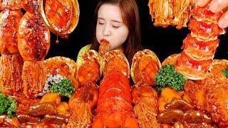 ASMR cooking Thanks for 1 million subscribers SPICY SEAFOOD AND MUSHROOM. 마라불닭해물찜. MUKBANG