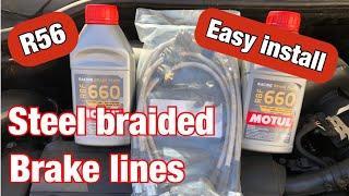 How to install steel braided brake lines on an R56 Mini Cooper S