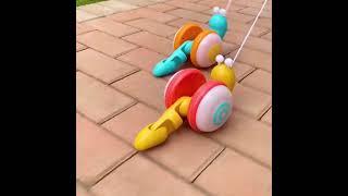 Pull Rope Snail Push Pull Toy  with Lights and Music Enhance Dexterity