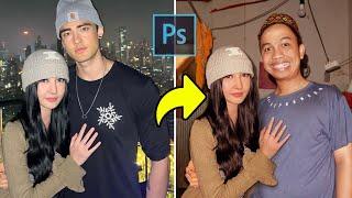 CARA MUDAH EDIT FOTO BARENG ARTIS @lucintalunatv5321 - PHOTOSHOP TUTORIAL