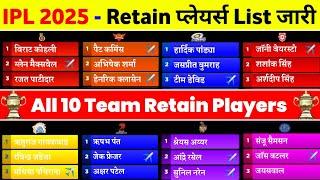 IPL 2025 Mega Auction Retained Players List - IPL 2025 Retained Players List