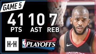 Chris Paul Full Game 5 Highlights Jazz vs Rockets 2018 NBA Playoffs - 41 Pts 10 Ast 7 Reb