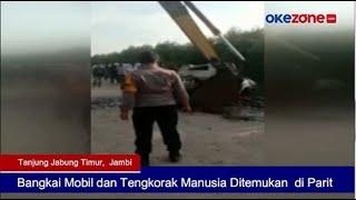 BANGKAI MOBIL DAN TENGKORAK  MANUSIA DITEMUKAN DALAM PARIT DIDUGA KORBAN KECELAKAAN