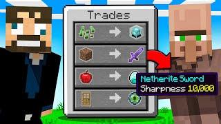 BEATING Minecraft With *OP* VILLAGER TRADES HILARIOUS