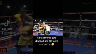 Adrian Broner gets dropped and his teeth knocked out by Blair Cobbs