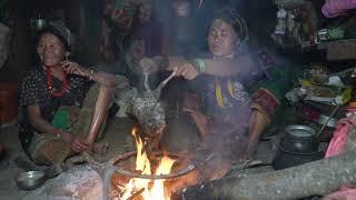 Cooking and eating culture of local kitchen in village  Nepali village