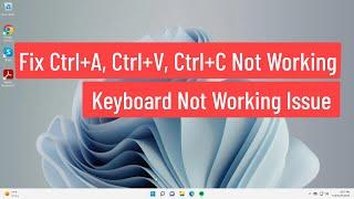 Fix Ctrl+A Ctrl+V Ctrl+C Not Working  Keyboard Not Working Issue In Windows 1110