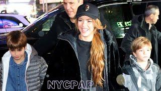 Shakira SUV gets  surrounded by fans as she leaves NBC studios after taping the Jimmy Fallon show