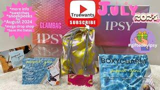 IPSY July 2024 GlamBag & Boxycharm #PR SPOILER August Products & ICON &Dates Swatches #giftedbyipsy