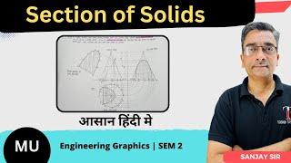 Section of Solids  Engineering Graphics  Sem 2   Mumbai University  Toshib Tutorials