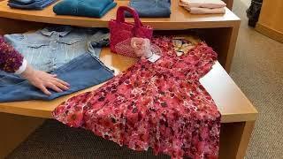 Paige Red Floral Dress Paired with MZ Wallace Quilted Purse at Larrimors in Pittsburgh