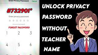 How to unlock any oppo privacy password  change oppo privacy password