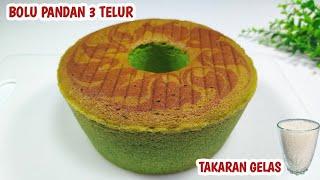 BOLU PANDAN 3 TELUR TAKARAN GELAS  LEMBUT WANGI DAN ENAK