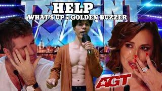 Golden Buzzer  Filipino boy makes all the judges cry with his amazing voice on Whats Up Song