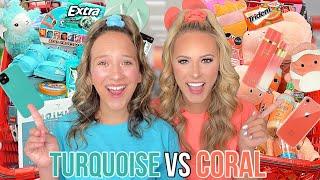 TURQUOISE VS CORAL  NO BUDGET TARGET SHOPPING CHALLENGE