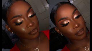 SOFT GLAM TUTORIAL ON DEEP DARK SKIN  USING JUVIAS PLACE MINI PALETTES  Brittany Miller