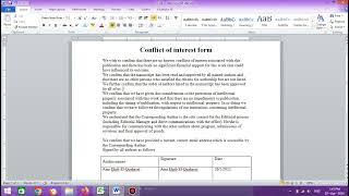 Conflict of interest form