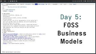 Day 5 FOSS Business Models - Road to FOSS Business