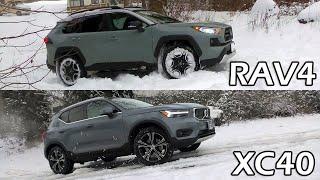 Toyota RAV4 VS Volvo XC40. AWD Snow And Hill Test. Surprise Contender At The End. Who Is The Winner?