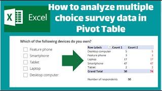 How to analyze comma-separated multiple choice survey data in Pivot Table