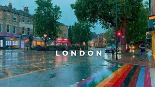 Heavy RAIN in West London  Turnham Green  London ASMR Walking Tour