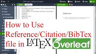 How to Use Reference Citation and BibTex in LaTex Overleaf ShareLatex  Tajim