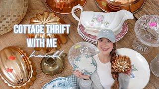 HUGE THRIFT WITH ME AT GOODWILL 2024  THRIFTING FOR COTTAGE DECOR + HAUL 🫖