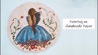 Painting on Handmade Paper  How to paint on Handmade paper  Watercolor Painting