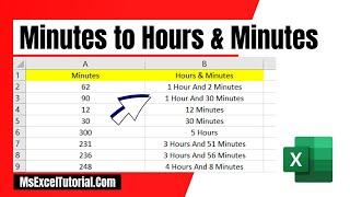 How to Convert Minutes to Hours and Minutes In Excel