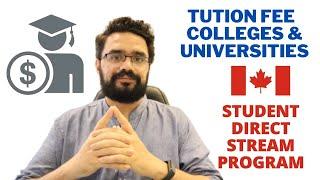 SDS Student Direct Stream Canada  College and University Tuition Fee of Canada #canadastudyvisa