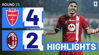 MONZA-MILAN 4-2  HIGHLIGHTS  Monza Victorious In Six goal Thriller  Serie A 202324