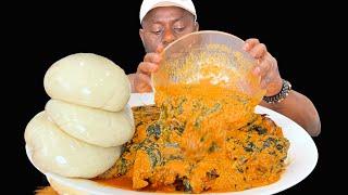 ​​​​ASMR FUFU & EGUSI SOUP MUKBANG No talking Nigerian food Eating Sounds A&E SUPER KITCHEN