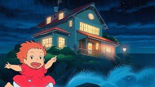 A Night in PONYOs House Rainstorm by the Sea  Ghibli ASMR Ambience  Sleep & Relax  NijiSounds 