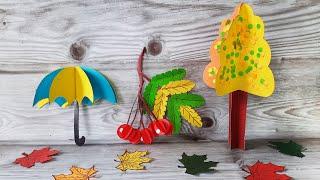 Простые осенние поделки из бумаги своими руками - часть2. 3 Fall or Autumn Craft for Kids  Easy DIY